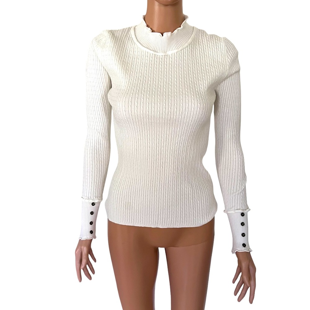 ILLA ILLA WHITE LONG SLEEVE SHIRT LARGE , FALL/WINTER COLLECTION
